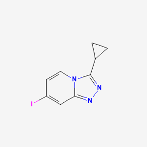 molecular formula C9H8IN3 B11841663 3-Cyclopropyl-7-iodo-[1,2,4]triazolo[4,3-a]pyridine 