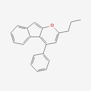 molecular formula C21H18O B11841680 Indeno[2,1-b]pyran, 4-phenyl-2-propyl- CAS No. 62224-60-6