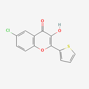 molecular formula C13H7ClO3S B11841684 6-chloro-3-hydroxy-2-(thiophen-2-yl)-4H-chromen-4-one CAS No. 39730-56-8