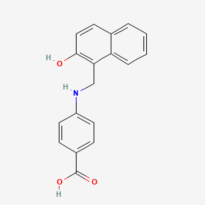 molecular formula C18H15NO3 B11841690 4-{[(2-Hydroxynaphthalen-1-yl)methyl]amino}benzoic acid CAS No. 6638-22-8