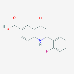 molecular formula C16H10FNO3 B11841699 2-(2-Fluorophenyl)-4-oxo-1,4-dihydroquinoline-6-carboxylic acid CAS No. 90034-10-9