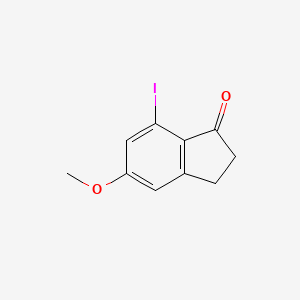 molecular formula C10H9IO2 B11841707 7-Iodo-5-methoxy-2,3-dihydroinden-1-one 