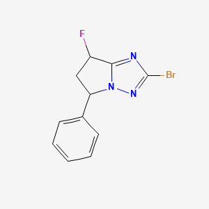 molecular formula C11H9BrFN3 B11841720 2-Bromo-7-fluoro-5-phenyl-6,7-dihydro-5H-pyrrolo[1,2-b][1,2,4]triazole 