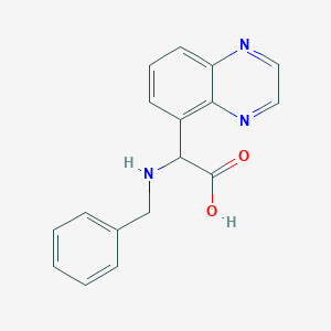 molecular formula C17H15N3O2 B11841796 2-(Benzylamino)-2-(quinoxalin-5-yl)acetic acid 