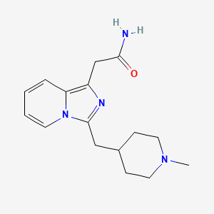 molecular formula C16H22N4O B11841816 2-(3-((1-Methylpiperidin-4-yl)methyl)imidazo[1,5-a]pyridin-1-yl)acetamide 