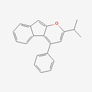 molecular formula C21H18O B11841829 Indeno[2,1-b]pyran, 2-(1-methylethyl)-4-phenyl- CAS No. 62225-31-4