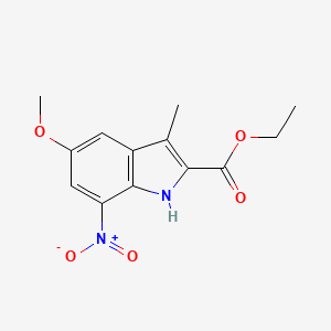 molecular formula C13H14N2O5 B11841844 Ethyl 5-methoxy-3-methyl-7-nitro-1H-indole-2-carboxylate CAS No. 1265145-36-5