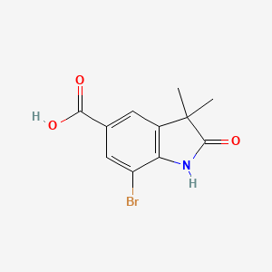 molecular formula C11H10BrNO3 B11841862 7-Bromo-3,3-dimethyl-2-oxoindoline-5-carboxylic acid 