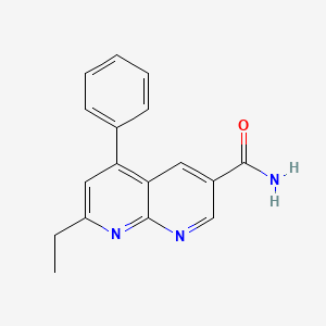 molecular formula C17H15N3O B11841919 1,8-Naphthyridine-3-carboxamide, 7-ethyl-5-phenyl- CAS No. 647841-81-4
