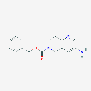 molecular formula C16H17N3O2 B11841930 Benzyl 3-amino-7,8-dihydro-1,6-naphthyridine-6(5H)-carboxylate 