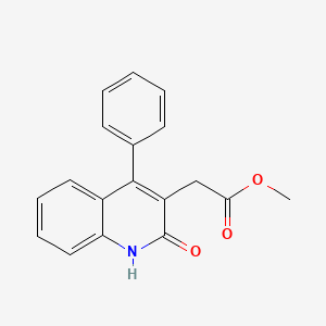 molecular formula C18H15NO3 B11841947 Methyl 2-(2-oxo-4-phenyl-1,2-dihydroquinolin-3-yl)acetate 