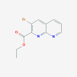 molecular formula C11H9BrN2O2 B11841969 Ethyl 3-bromo-1,8-naphthyridine-2-carboxylate 