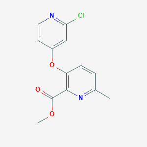 molecular formula C13H11ClN2O3 B11841976 Methyl 3-((2-chloropyridin-4-yl)oxy)-6-methylpicolinate 