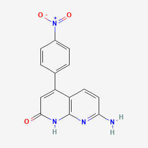 molecular formula C14H10N4O3 B11841985 7-Amino-4-(4-nitrophenyl)-1,8-naphthyridin-2(1H)-one CAS No. 53734-90-0