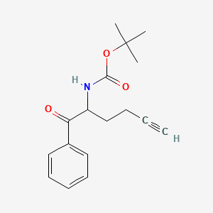 molecular formula C17H21NO3 B11841995 tert-butyl N-(1-oxo-1-phenylhex-5-yn-2-yl)carbamate 