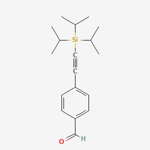molecular formula C18H26OSi B11842017 Benzaldehyde, 4-[[tris(1-methylethyl)silyl]ethynyl]- CAS No. 307930-42-3
