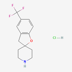 molecular formula C13H15ClF3NO B11842098 5-(Trifluoromethyl)-3H-spiro[benzofuran-2,4'-piperidine] hydrochloride 