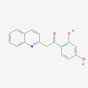 molecular formula C17H13NO3 B11842177 Ethanone, 1-(2,4-dihydroxyphenyl)-2-(2-quinolinyl)- CAS No. 70121-93-6
