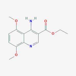 molecular formula C14H16N2O4 B11842238 Ethyl 4-amino-5,8-dimethoxyquinoline-3-carboxylate 