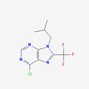 molecular formula C10H10ClF3N4 B11842266 6-Chloro-9-isobutyl-8-(trifluoromethyl)-9H-purine 