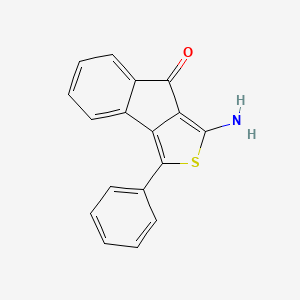 molecular formula C17H11NOS B11842300 1-Amino-3-phenyl-8H-indeno[1,2-c]thiophen-8-one 