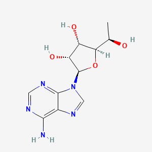 molecular formula C11H15N5O4 B11842359 (2R,3R,4S,5R)-2-(6-Amino-9H-purin-9-yl)-5-((R)-1-hydroxyethyl)tetrahydrofuran-3,4-diol 