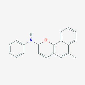 molecular formula C20H17NO B11842369 6-Methyl-N-phenyl-2H-benzo[H]chromen-2-amine CAS No. 88988-92-5