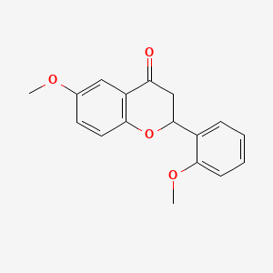 molecular formula C17H16O4 B11842372 6-Methoxy-2-(2-methoxyphenyl)-2,3-dihydro-4H-chromen-4-one CAS No. 6344-22-5