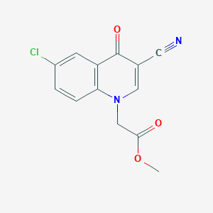 molecular formula C13H9ClN2O3 B11842407 Methyl 2-(6-chloro-3-cyano-4-oxoquinolin-1(4H)-yl)acetate 