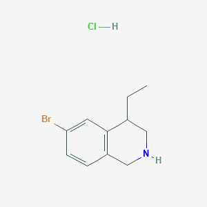 molecular formula C11H15BrClN B11842430 6-Bromo-4-ethyl-1,2,3,4-tetrahydroisoquinoline hydrochloride 
