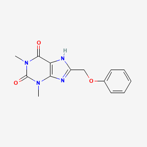 molecular formula C14H14N4O3 B11842441 1,3-Dimethyl-8-(phenoxymethyl)-3,7-dihydro-1h-purine-2,6-dione CAS No. 5426-70-0