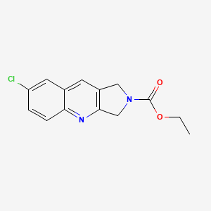 molecular formula C14H13ClN2O2 B11842486 Ethyl 7-chloro-1,3-dihydro-2h-pyrrolo[3,4-b]quinoline-2-carboxylate CAS No. 34086-66-3