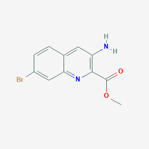 molecular formula C11H9BrN2O2 B11842501 Methyl 3-amino-7-bromoquinoline-2-carboxylate 