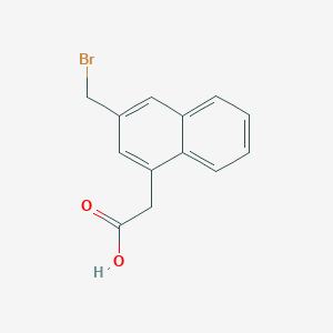 molecular formula C13H11BrO2 B11842547 2-(Bromomethyl)naphthalene-4-acetic acid 