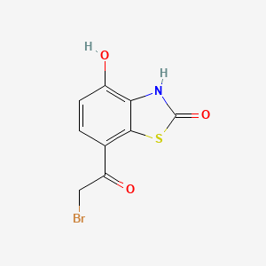 molecular formula C9H6BrNO3S B11842563 7-(2-Bromoacetyl)-4-hydroxybenzo[d]thiazol-2(3H)-one CAS No. 858635-83-3