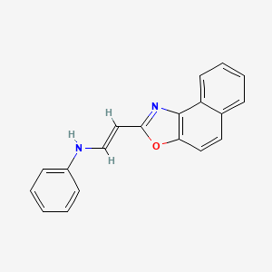 molecular formula C19H14N2O B11842632 N-(2-(Naphtho[1,2-d]oxazol-2-yl)vinyl)aniline 