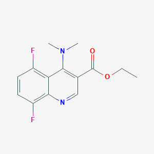molecular formula C14H14F2N2O2 B11842671 Ethyl 4-(dimethylamino)-5,8-difluoroquinoline-3-carboxylate 