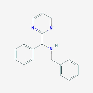 molecular formula C18H17N3 B11842676 N-Benzyl-1-phenyl-1-(pyrimidin-2-yl)methanamine 