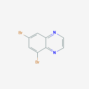 molecular formula C8H4Br2N2 B11842691 5,7-Dibromoquinoxaline 