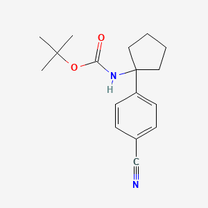 molecular formula C17H22N2O2 B11842763 Carbamic acid, N-[1-(4-cyanophenyl)cyclopentyl]-, 1,1-dimethylethyl ester 