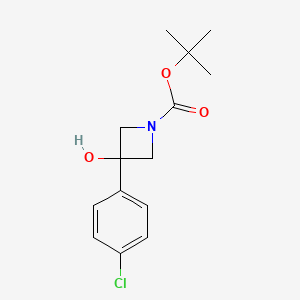 molecular formula C14H18ClNO3 B11842964 Tert-butyl 3-(4-chlorophenyl)-3-hydroxyazetidine-1-carboxylate 