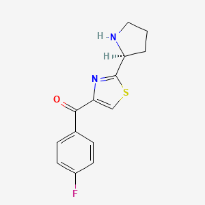 molecular formula C14H13FN2OS B11842985 Methanone, (4-fluorophenyl)[2-[(2S)-2-pyrrolidinyl]-4-thiazolyl]- 
