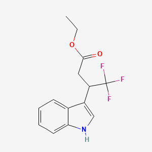 molecular formula C14H14F3NO2 B11842994 Ethyl 4,4,4-trifluoro-3-(1H-indol-3-yl)butanoate 
