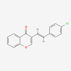 molecular formula C17H11ClO2 B11843010 (E)-3-(4-Chlorostyryl)-4H-chromen-4-one 