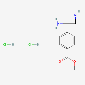 molecular formula C11H16Cl2N2O2 B11843025 Methyl 4-(3-aminoazetidin-3-yl)benzoate dihydrochloride 