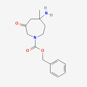 molecular formula C15H20N2O3 B11843037 Benzyl 5-amino-5-methyl-3-oxoazepane-1-carboxylate 