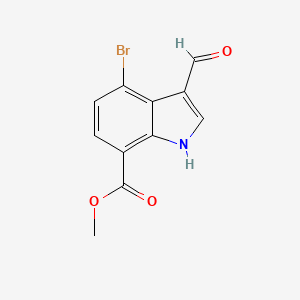 molecular formula C11H8BrNO3 B11843039 methyl 4-bromo-3-formyl-1H-indole-7-carboxylate 