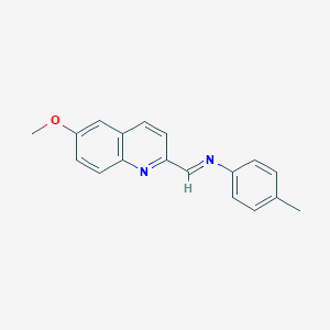 molecular formula C18H16N2O B11843044 N-((6-Methoxyquinolin-2-yl)methylene)-4-methylaniline CAS No. 89070-55-3