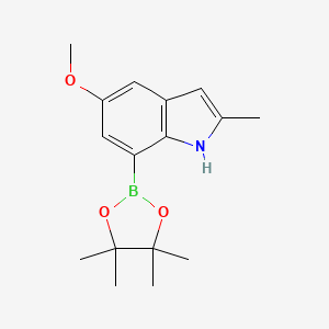 molecular formula C16H22BNO3 B11843056 5-Methoxy-2-methyl-7-(4,4,5,5-tetramethyl-1,3,2-dioxaborolan-2-YL)-1H-indole CAS No. 919119-61-2
