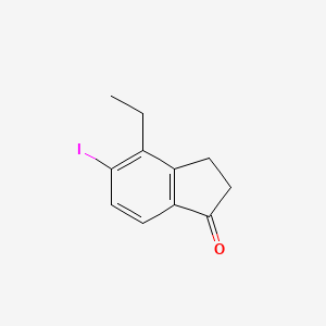 molecular formula C11H11IO B11843092 4-Ethyl-5-iodo-2,3-dihydro-1H-inden-1-one 